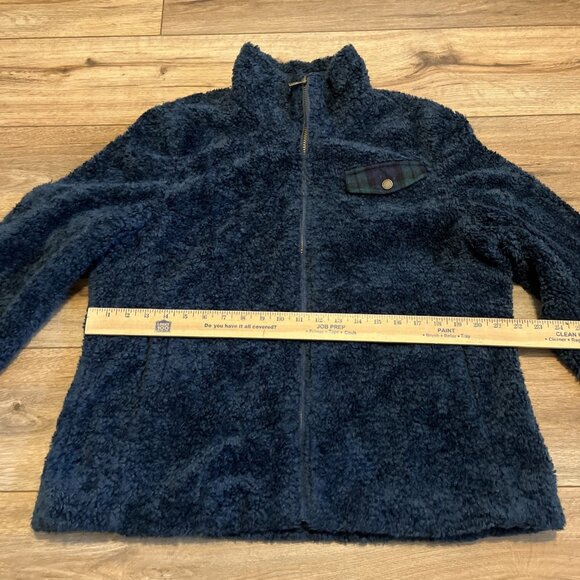 Pendleton Sherpa Fleece Jacket SZ Large Blue Deep Pile Full Zip Coat - Picture 6 of 11